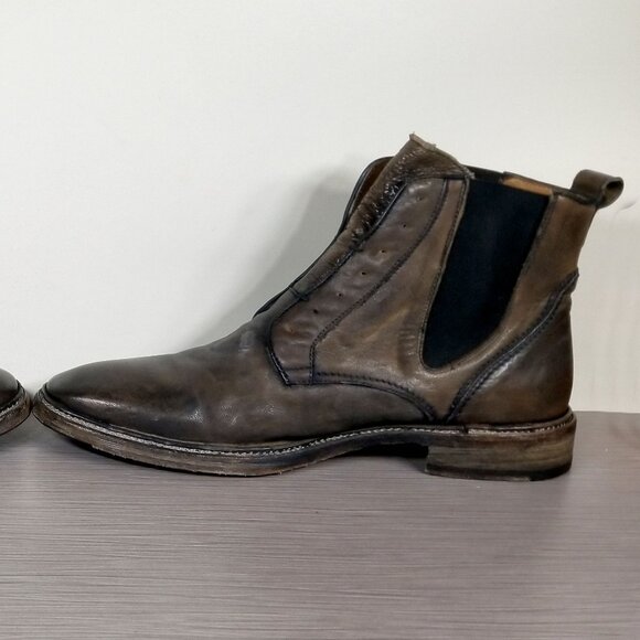 John Varvatos Fleetwood Chelsea Boots, Brown Distressed Leather, Mens Size 11 M - Picture 9 of 13
